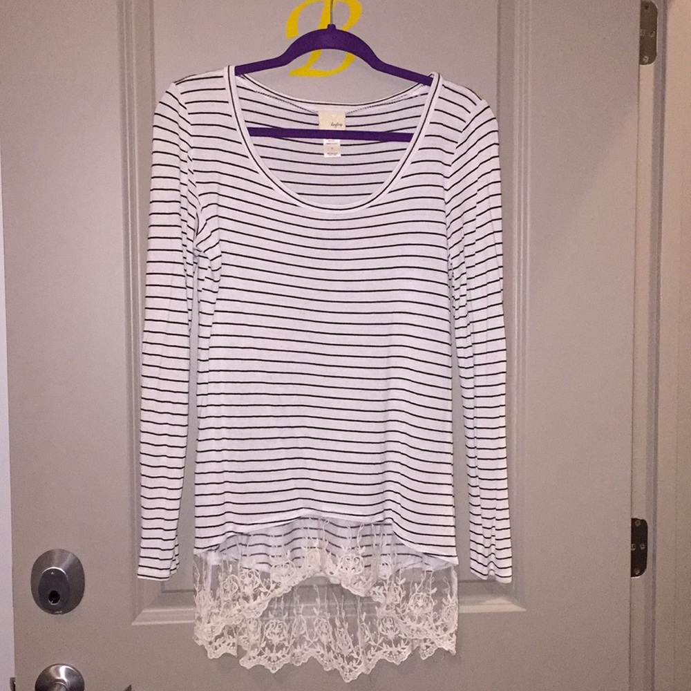White shirt with black stripes